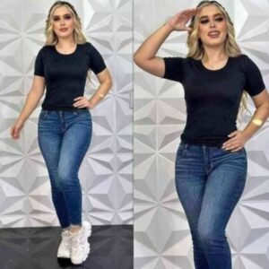 blusa de dama cuello redondo manga corta se envian colores surtidos $30