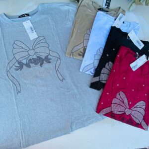 Playera de importación con glitter $69.00 se enviarán colores surtidos.