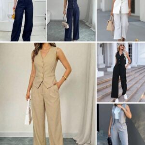 conjunto chaleco y pantalon dama se envian colores surtidos $160